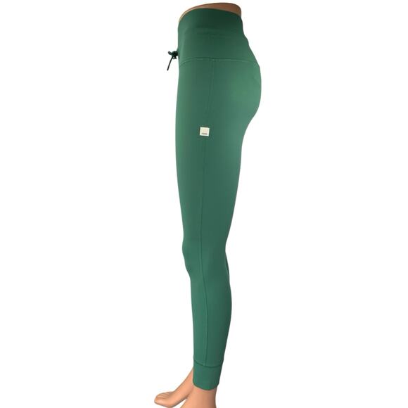 Vuori Daily 7/8 Green Skinny High Waist Drawstring Workout Gym Leggings Pants XS - Picture 2 of 5